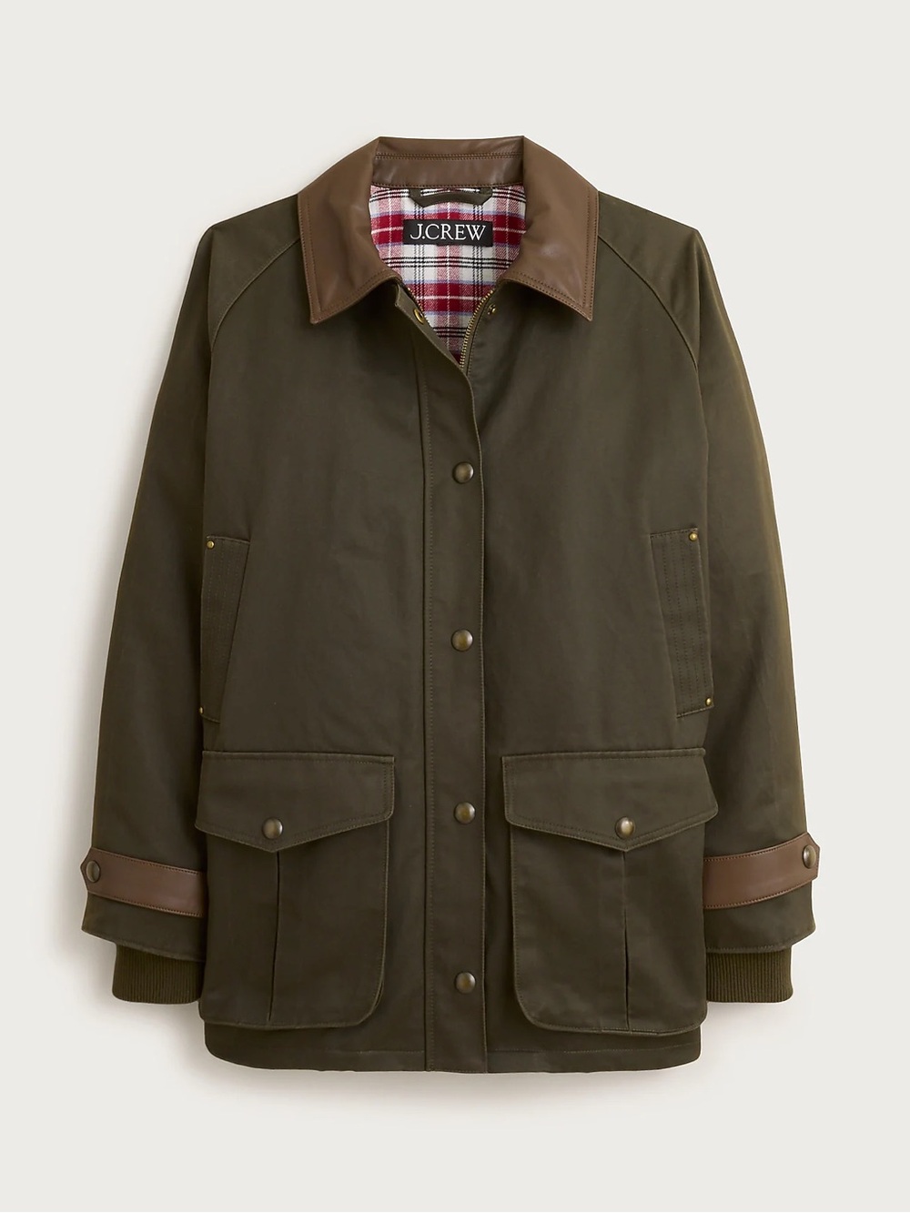 J.Crew Broken-in Barn Jacket with faux-leather collar